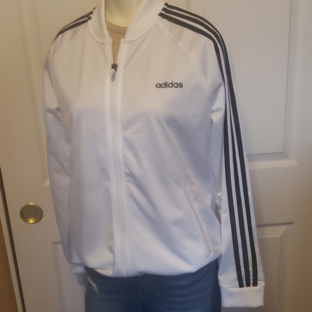 Adidas track top size L, black white